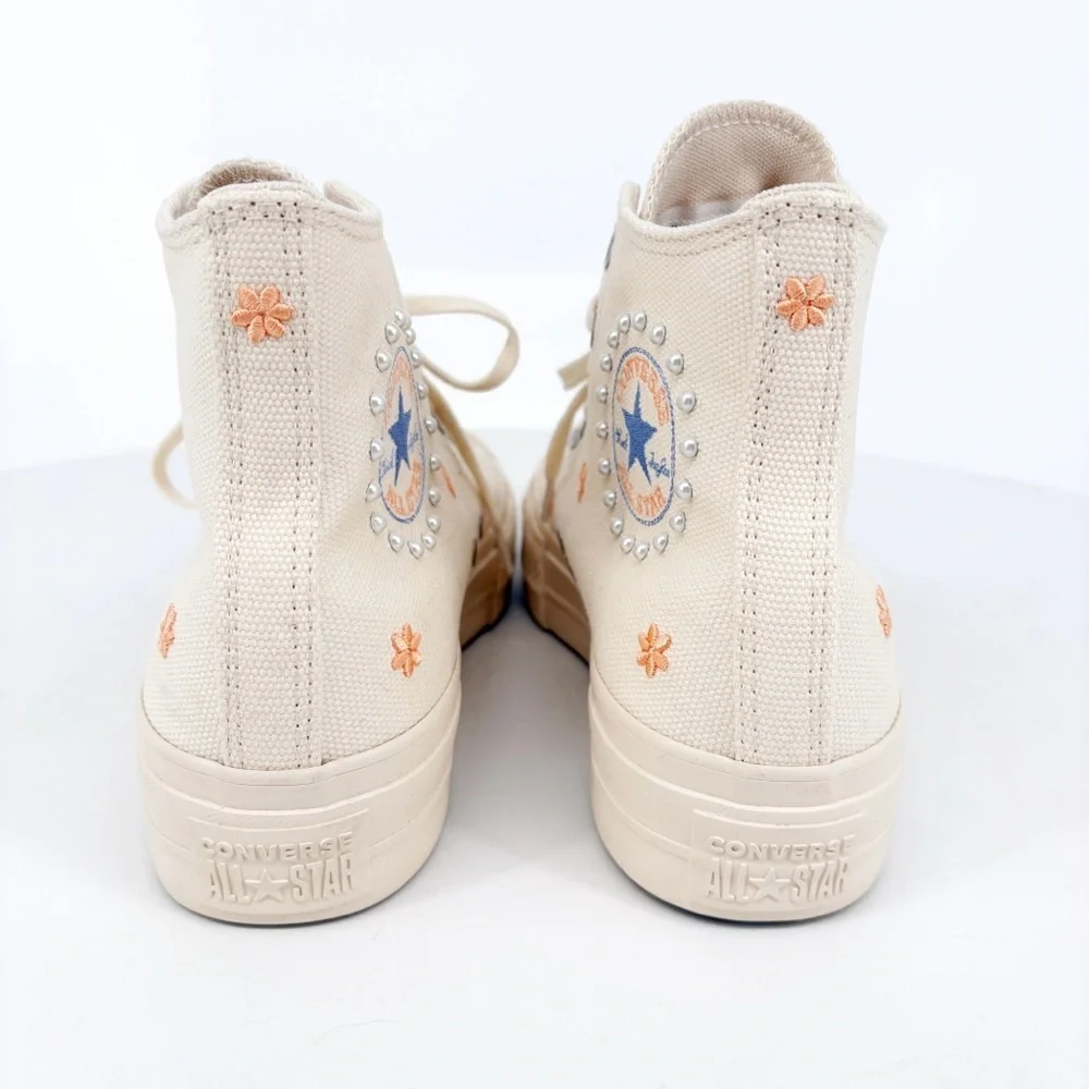 CONVERSE Chuck Taylor All Star Lift Platform Hi Pearls Cream Sneakers 10